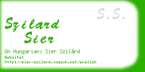 szilard sier business card