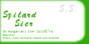 szilard sier business card